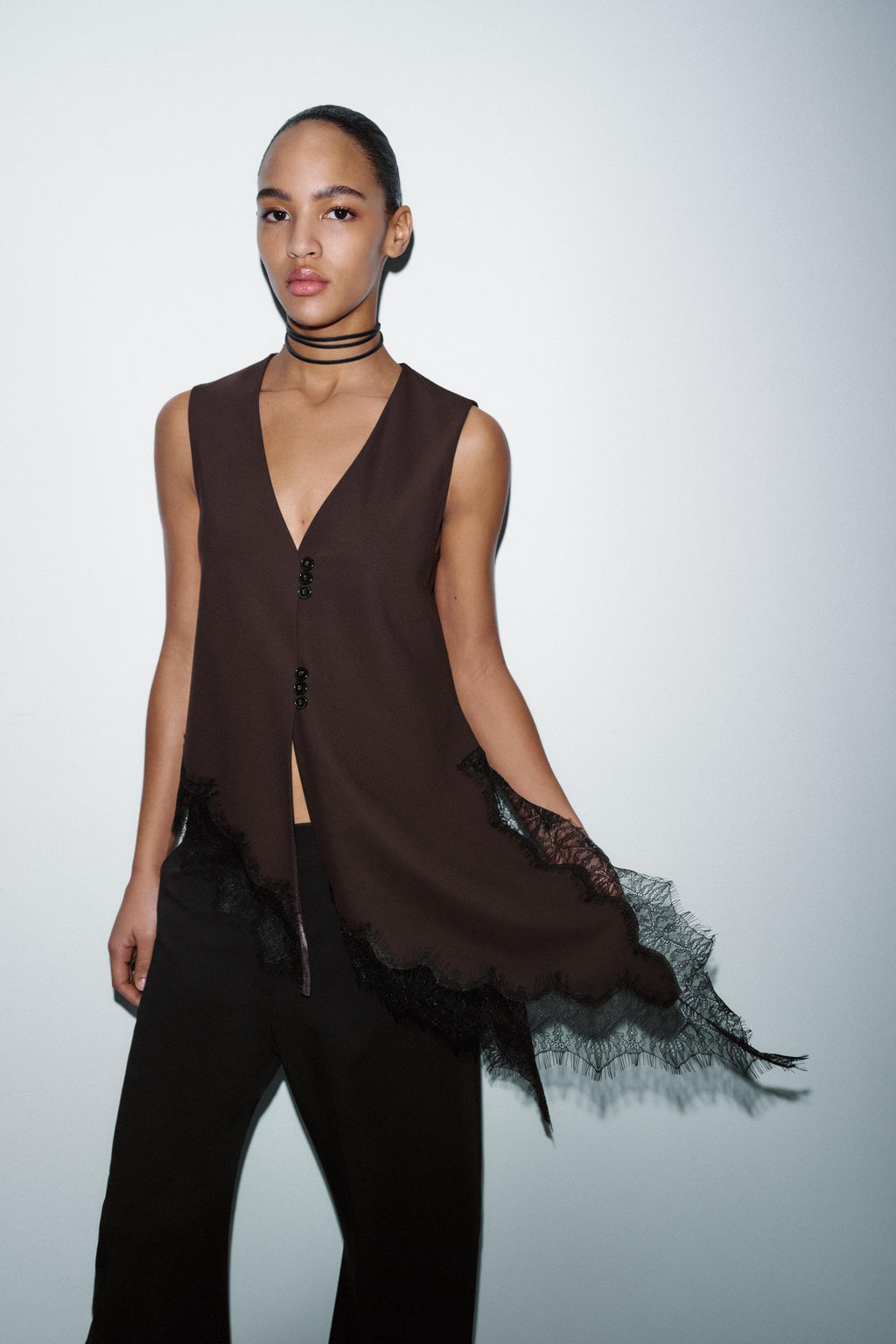ASYMMETRIC LACE TOP - Zara фото 4