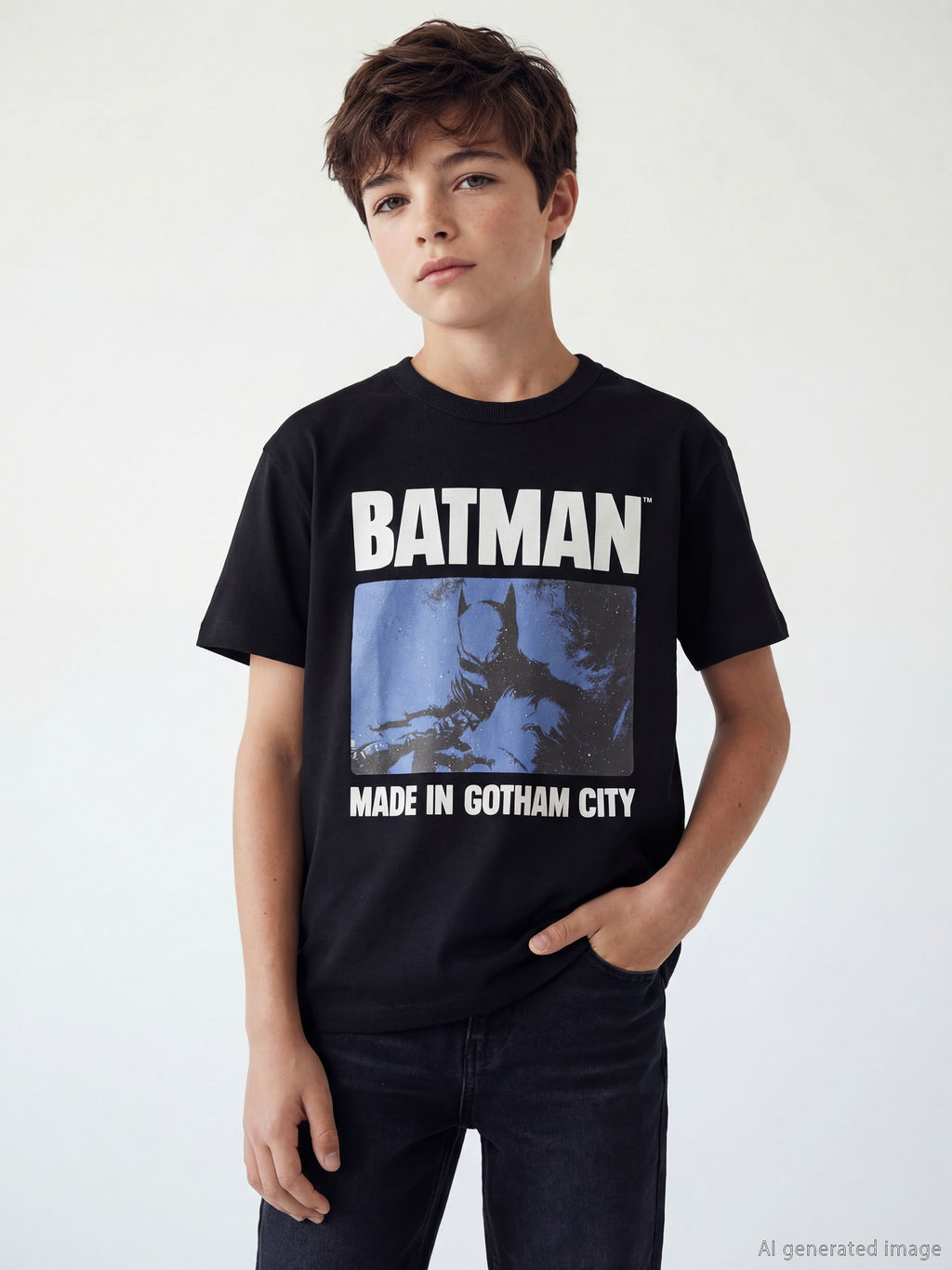Batman Bask?l? Erkek ?ocuk Ti??rt