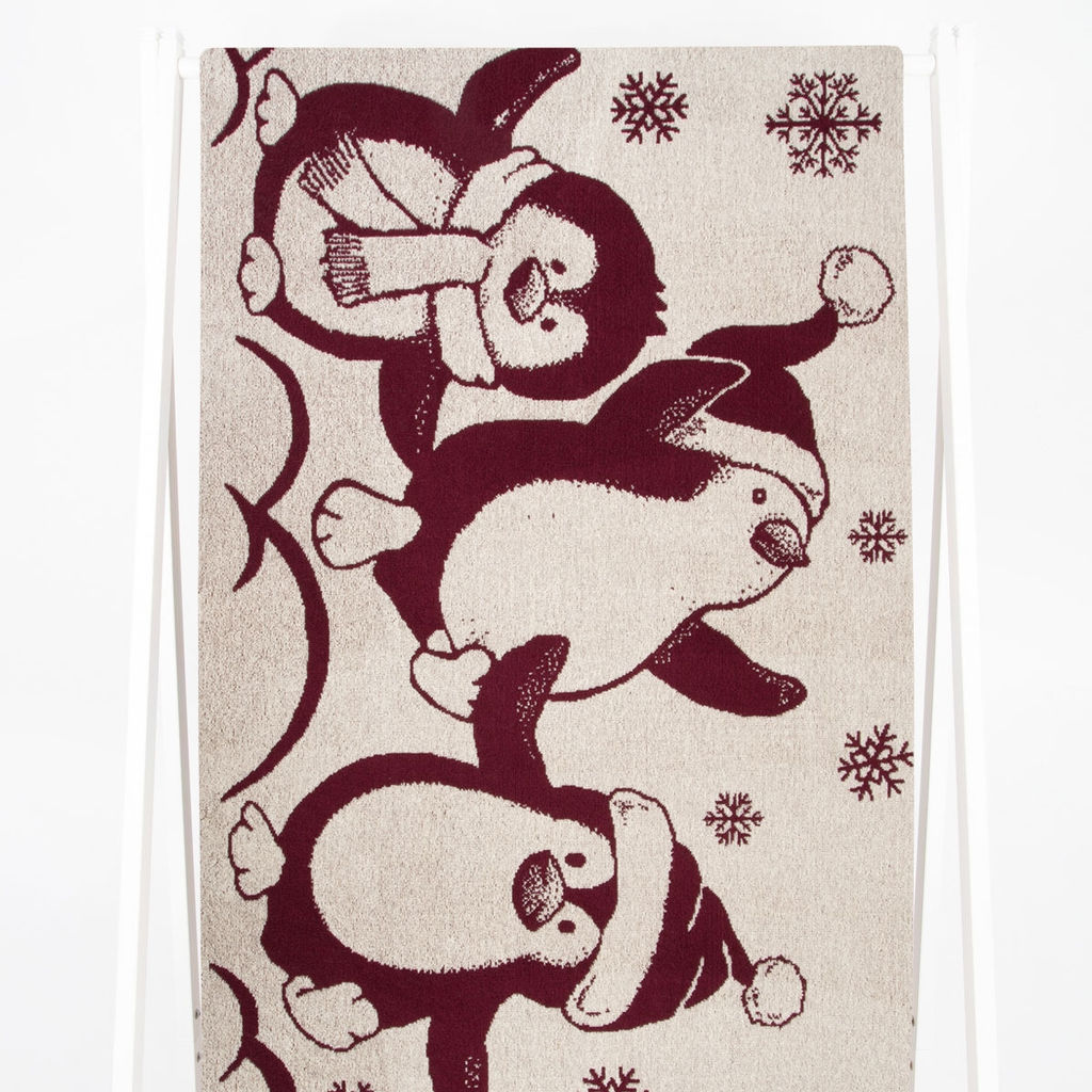 Полотенце махровое 6с102.411ж1 Пингвины(кр.дерево1) 67х150см