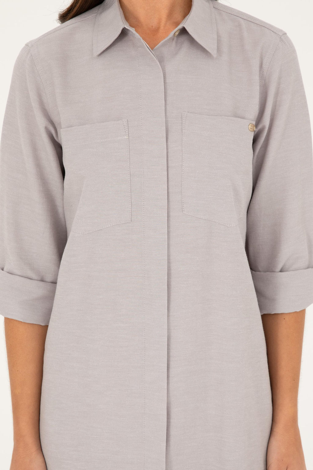 Женское серое тканое платье Неожиданная скидка в корзине - U.s. polo assn фото 11