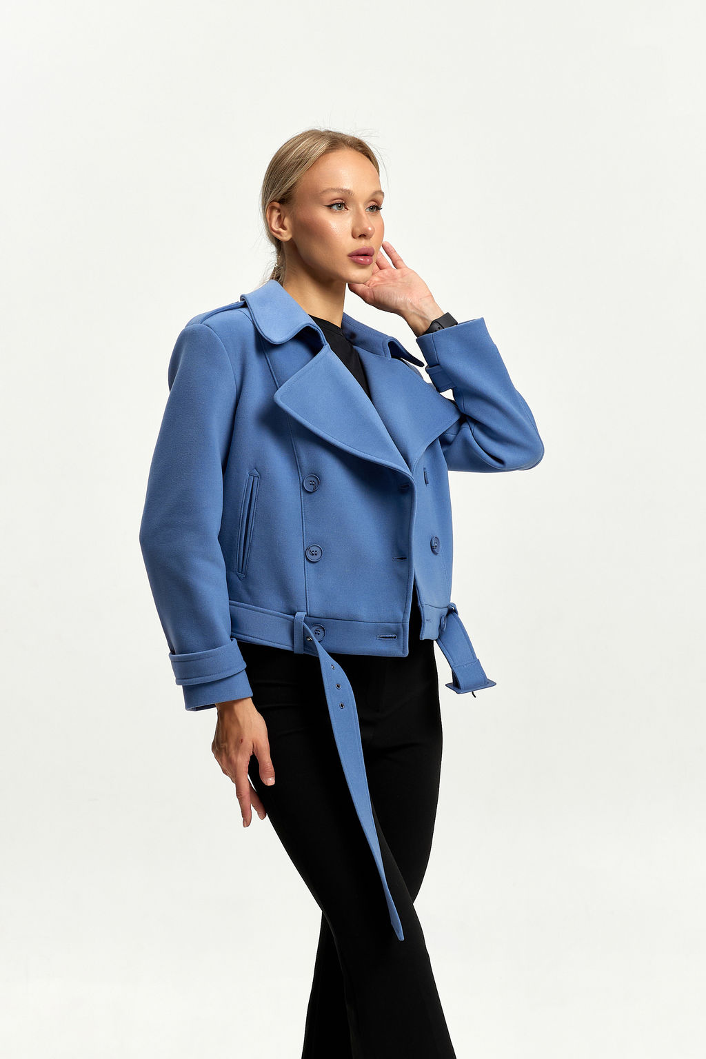 Полупальто женское демисезонное 25999 (пепельный/ёлочка) - Kankan фото 33