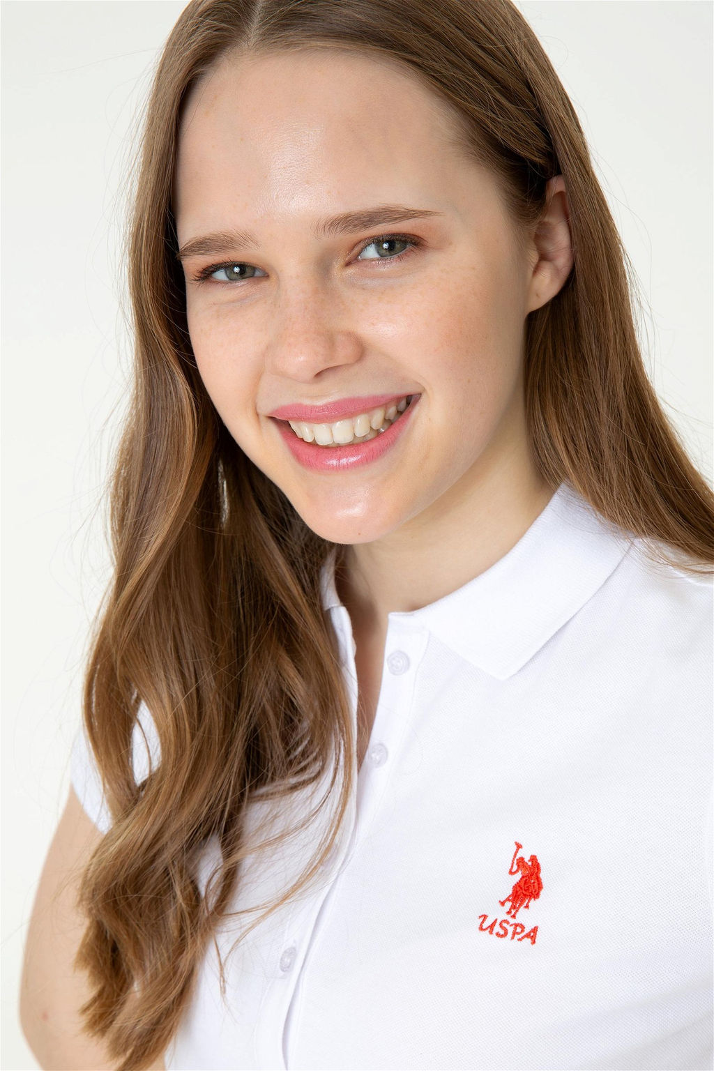 U. S. Polo Assn Женская белая базовая футболка с воротником-поло - U.s. polo assn фото 8