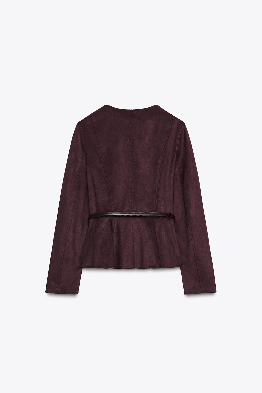 BELTED FAUX SUEDE PEPLUM JACKET - Zara фото 8