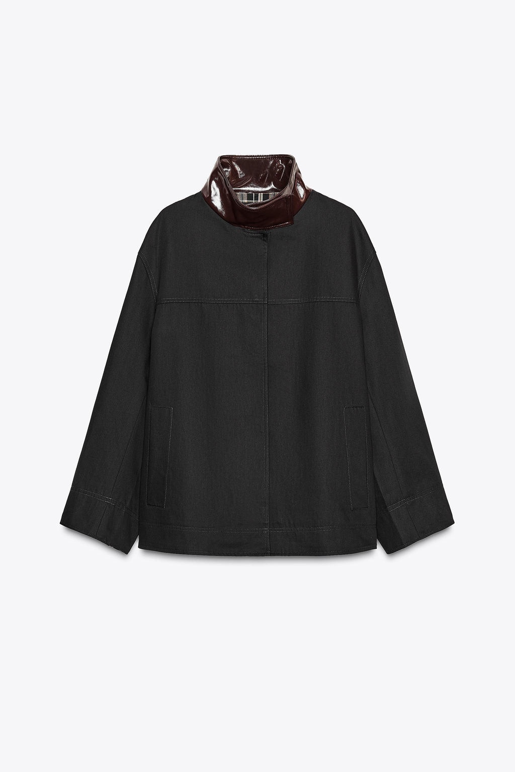 ZW COLLECTION CONTRAST COLLAR JACKET - Zara фото 6
