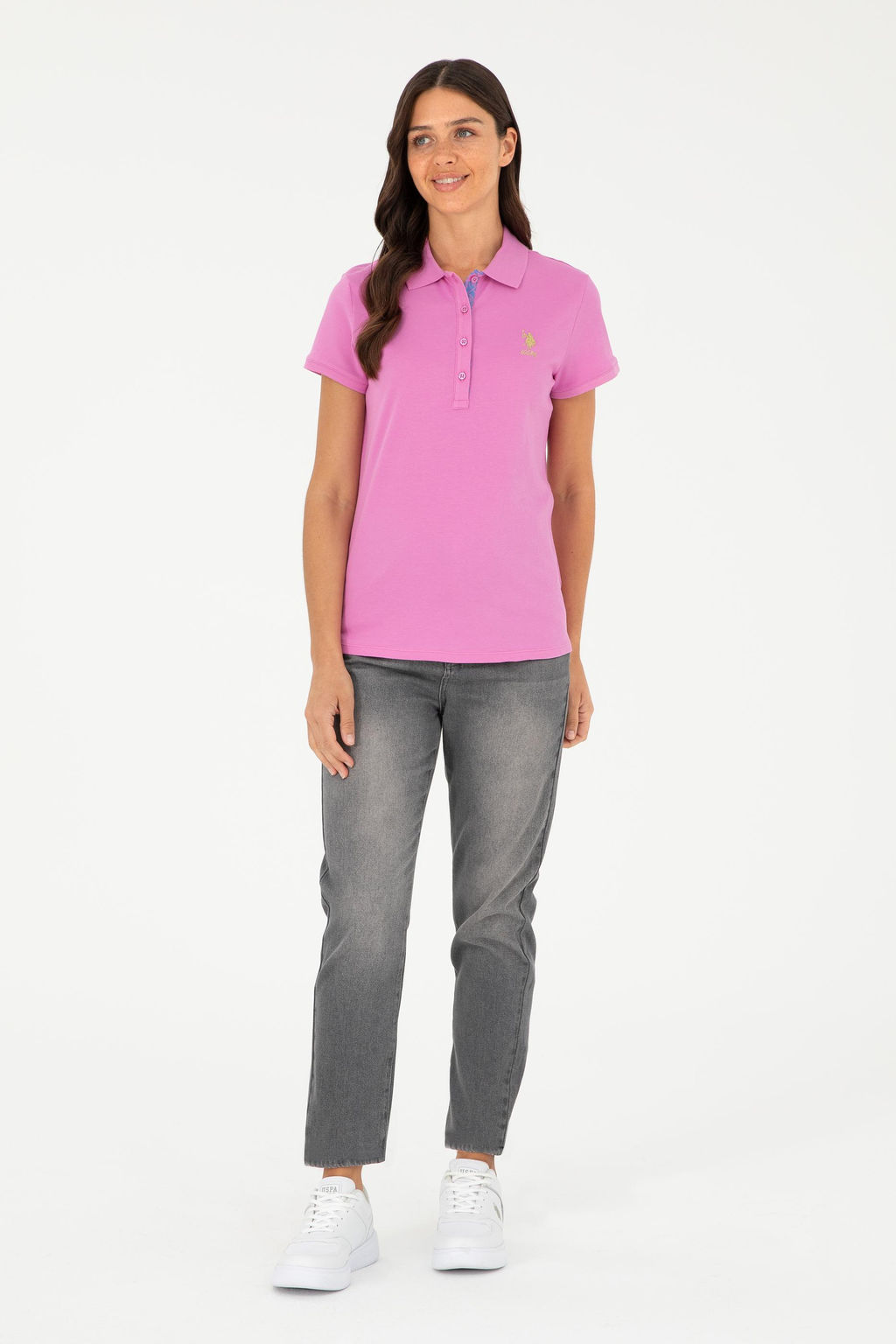 Женская фиолетовая базовая футболка Неожиданная скидка в корзине - U.s. polo assn фото 4