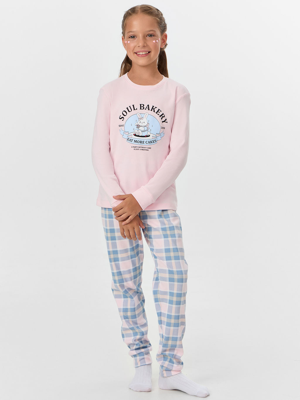 Комплект для девочек розовый с принтом soul bakeru