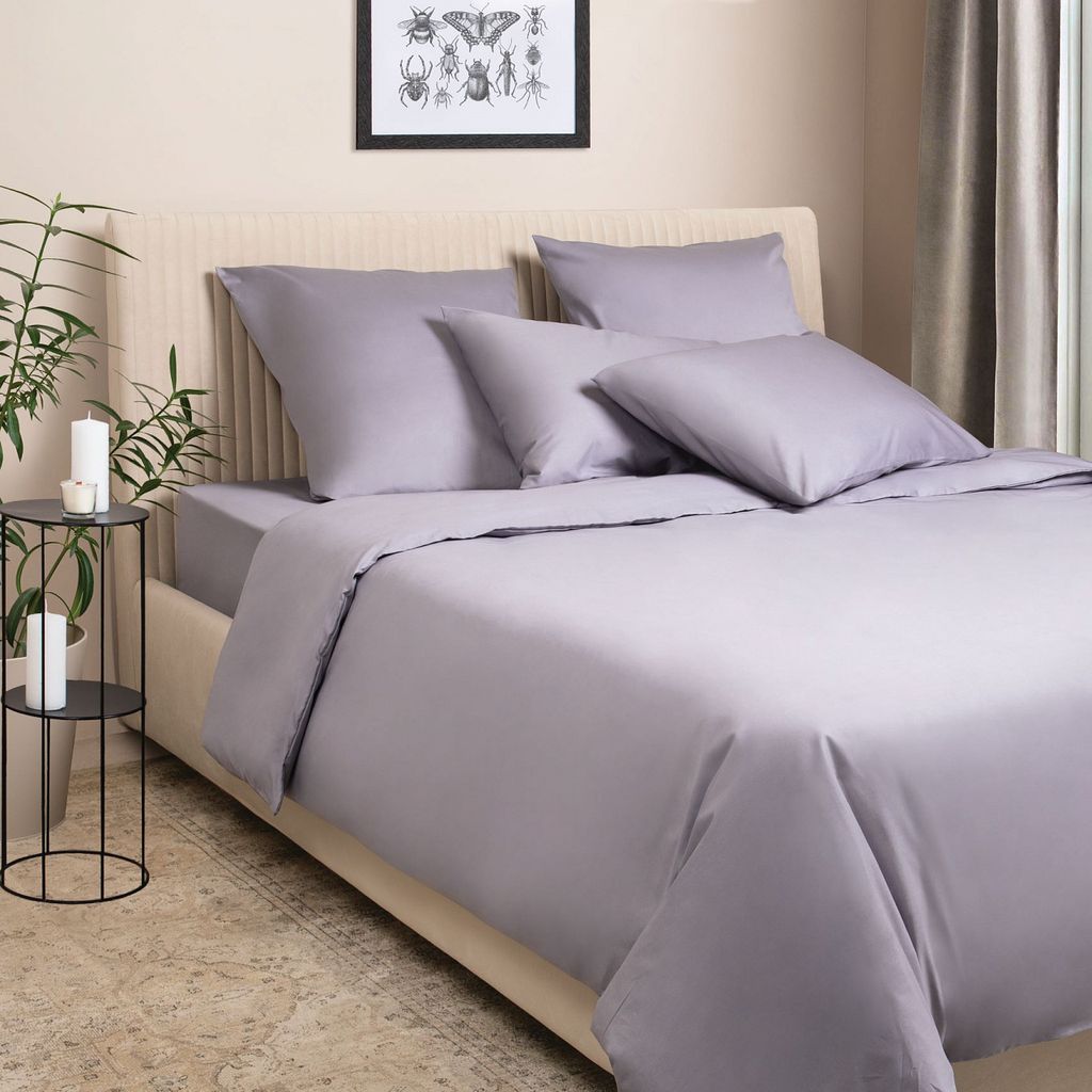 Постельное белье Моноспейс 1,5сп + 2 наволочки, темно-серый