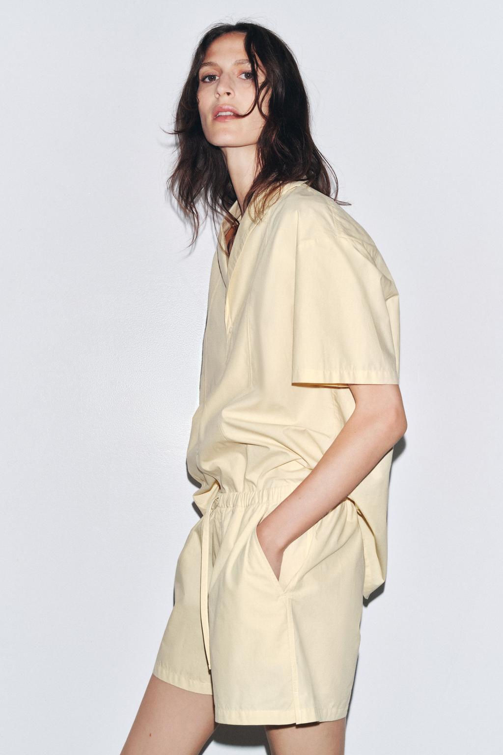 POPLIN SHORTS WITH TOPSTITCHING - Zara фото 3