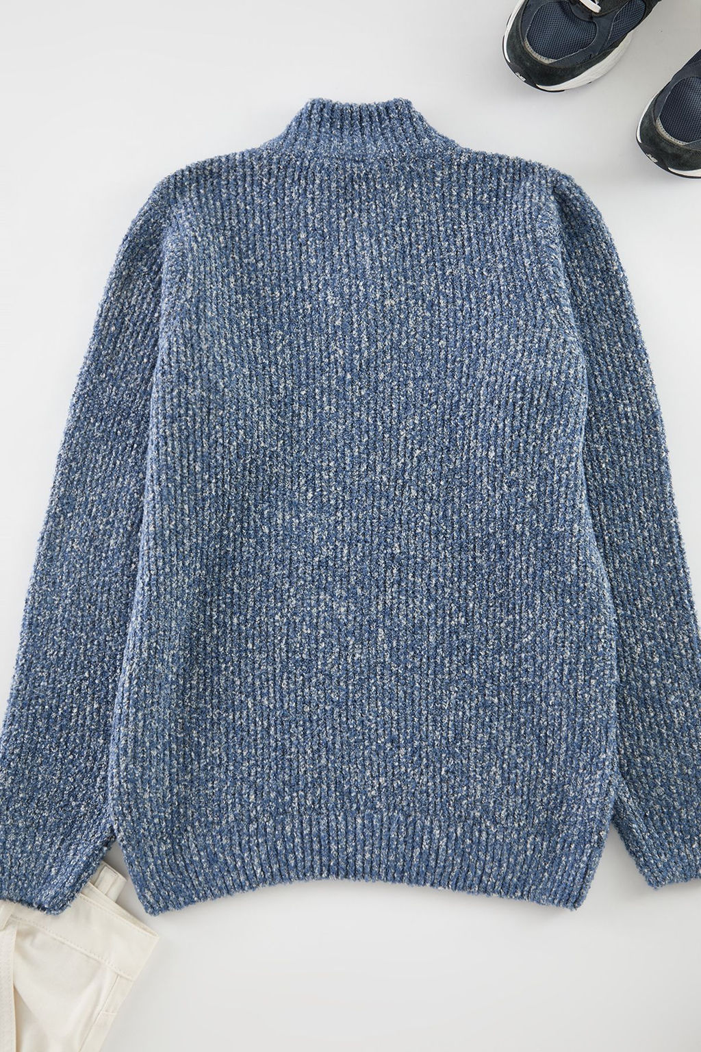 Trendyolmilla Man Antrasit Casual Unisex Regular Fit Yar?m Bal?kc? Yaka K?rc?ll? Triko Kazak TMNAW25KZ00019  фото 6
