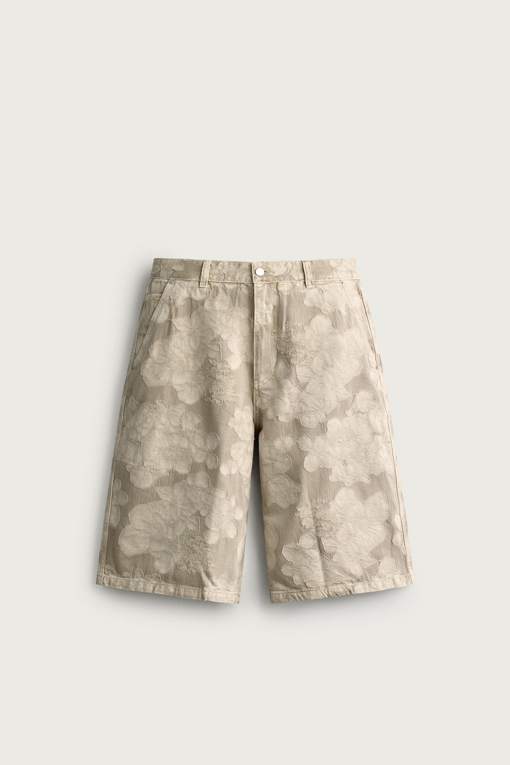 BERMUDA BAGGY FIT JACQUARD FLORAL / Tostado - Zara фото 6