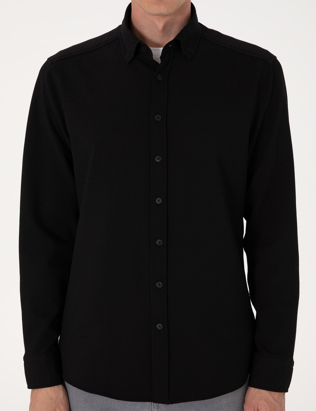 Siyah Slim Fit Uzun Kollu G_mlek - Pierre cardin фото 6