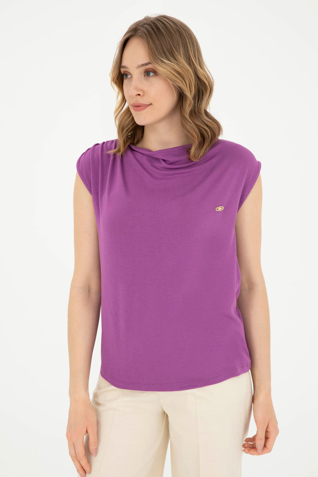 Женская фиолетовая футболка с круглым вырезом Неожиданная скидка в корзине - U.s. polo assn фото 3