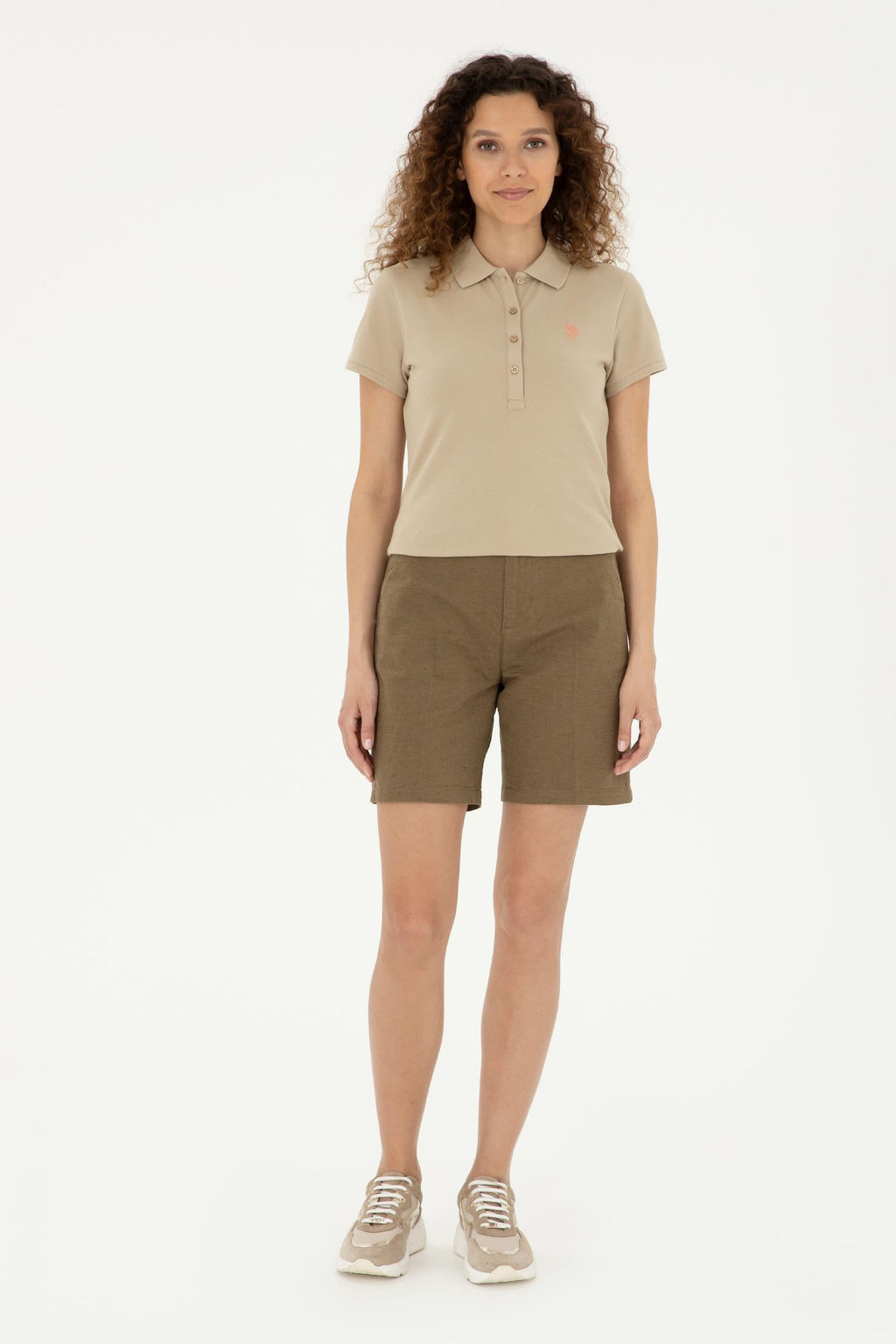 U. S. Polo Assn / Женская базовая футболка светло-хаки - U.s. polo assn фото 11