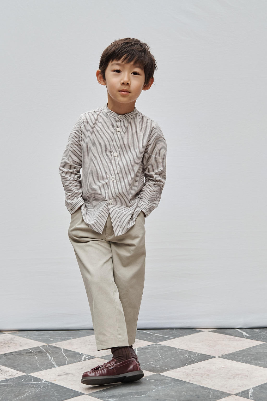 6-10 YEARS / STRIPED STAND COLLAR SHIRT LIMITED EDITION - Zara фото 4