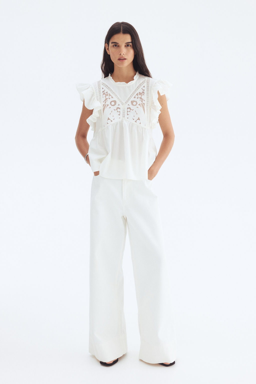 Blusa bordada de algod?n - H&m фото 4