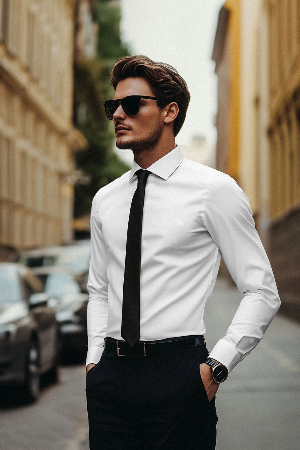 TRENDYOL MAN Beyaz Regular Fit Nak?s Detayl? Oxford Kolay Utulenebilir Smart Gomlek TMNAW25GO00035