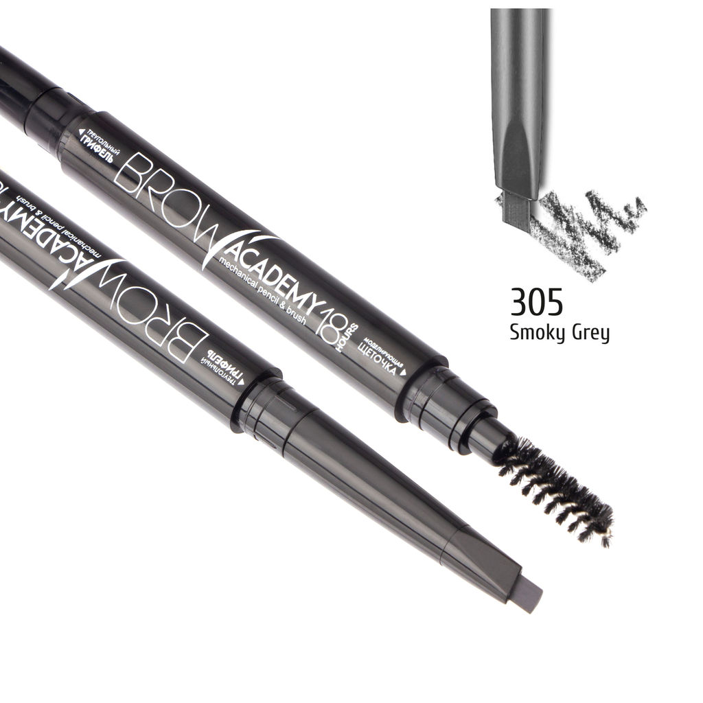TF CEB03 Карандаш для бровей механический с щеточкой BROW ACADEMY тон 305 дымчатый серый