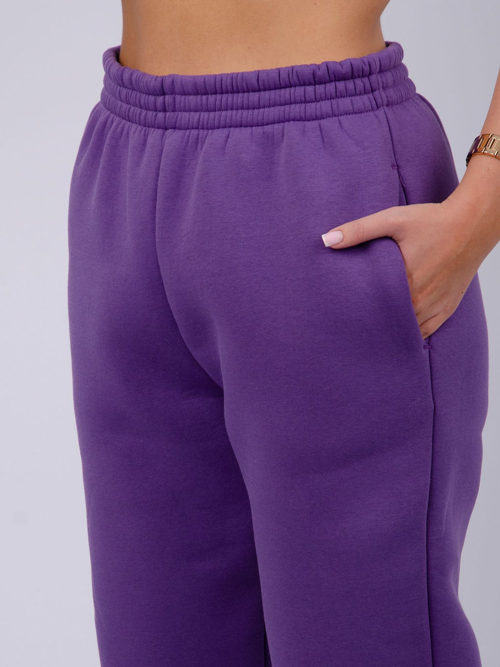 Джоггеры Мистерия 5, футер 3-х нитка начес - Малина фото 16