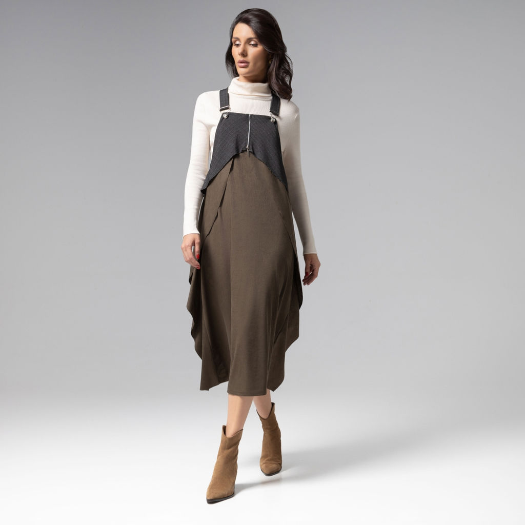 Сарафан из мягкой замши, Ушла красиво (dark green) - Charutti фото 4