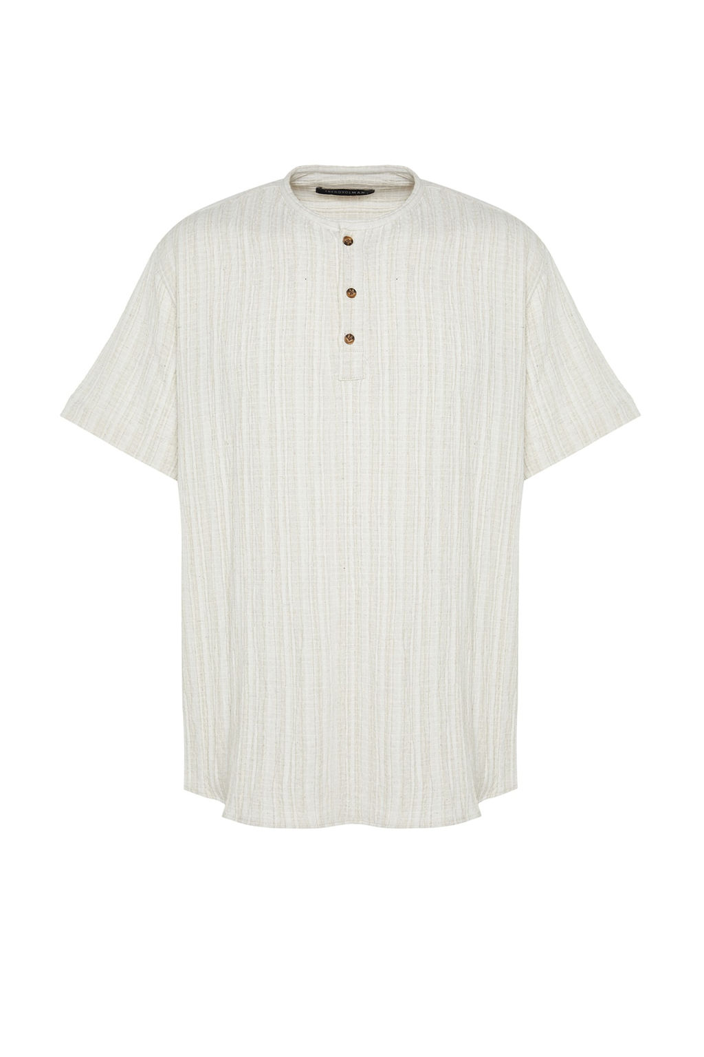 TRENDYOL MAN Ekru Keten Icerikli Oversize Fit Gomlek TMNSS23GO00139 - Trendyolmilla фото 7