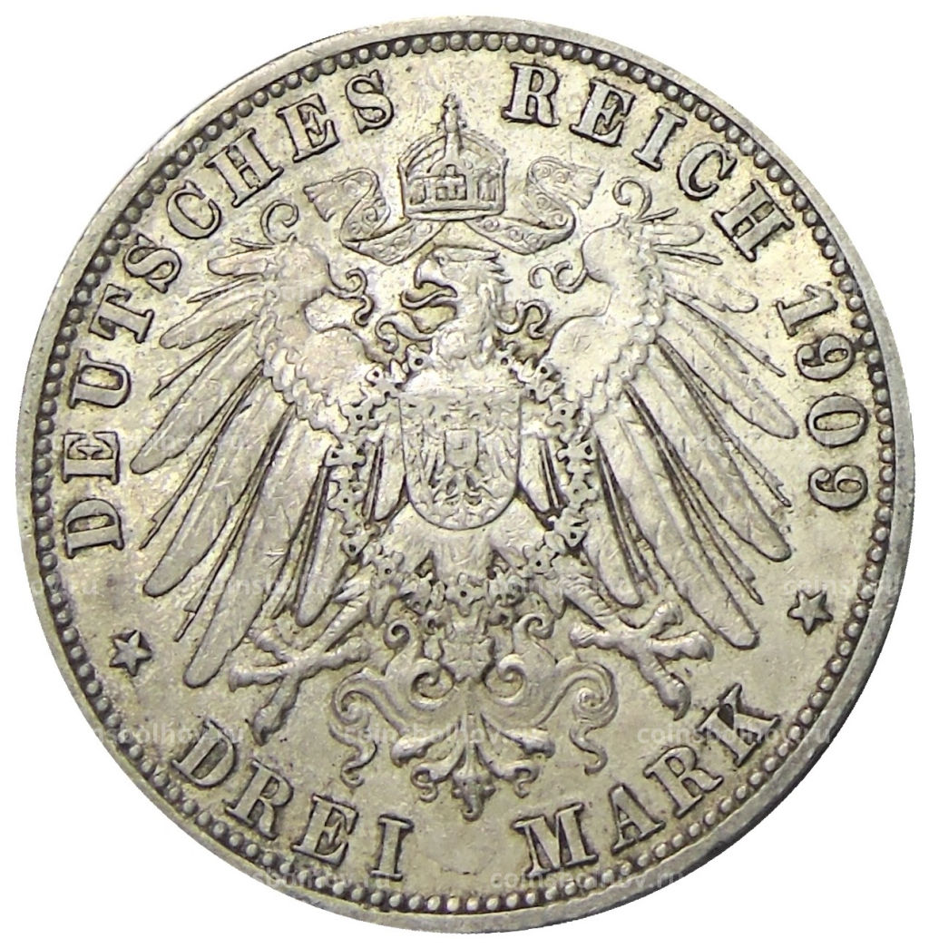 3 марки 1909 года А Германия (Пруссия)