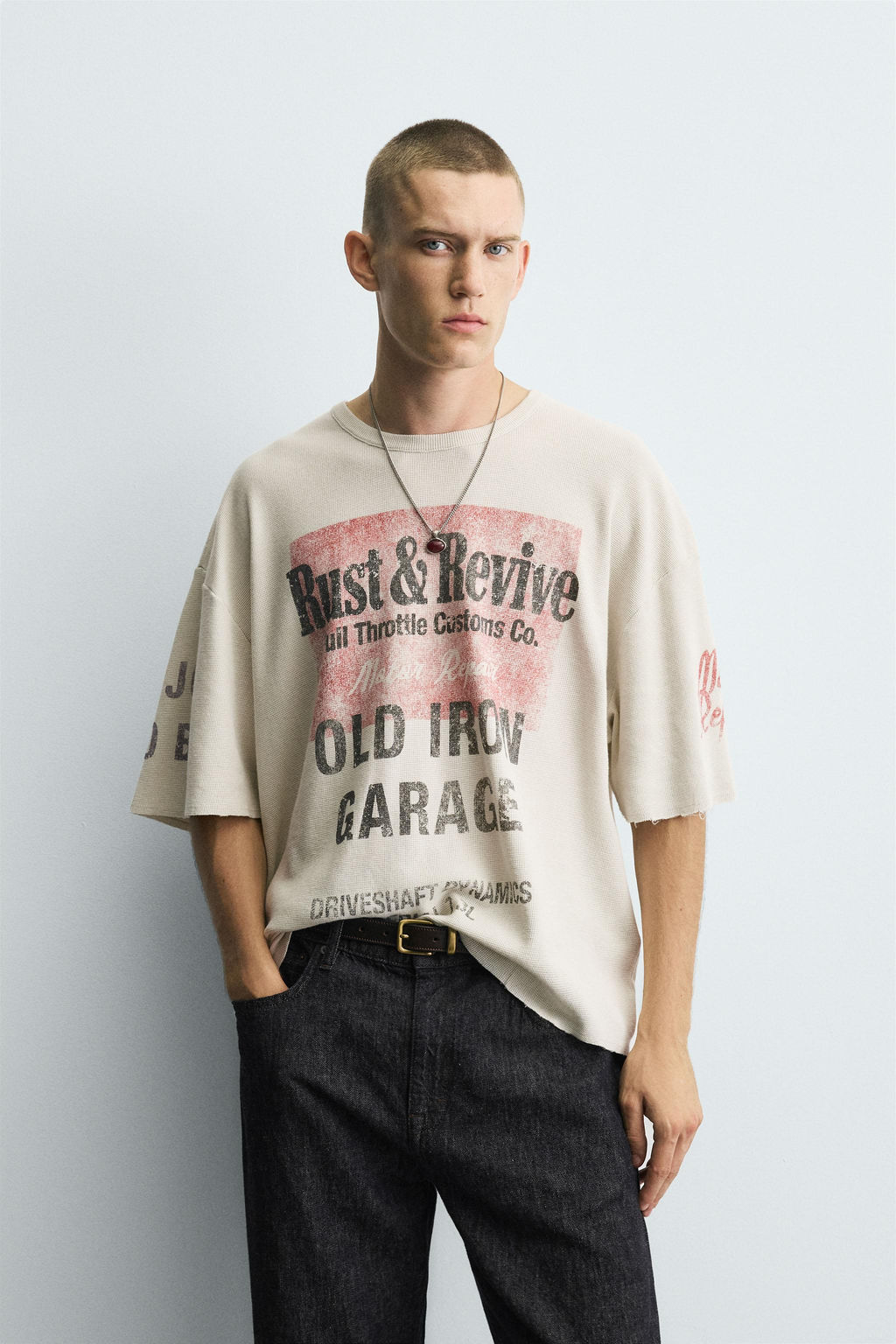 WASHED PRINT KNIT T-SHIRT - Zara фото 2