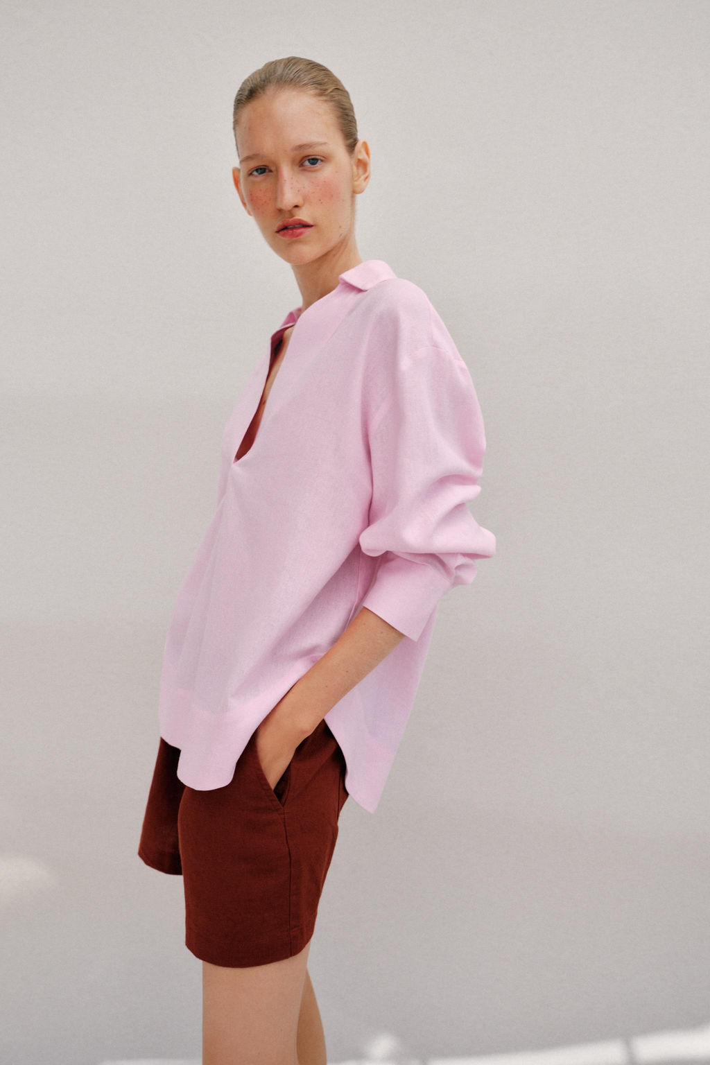 BLUSA ESTAMPADA RAYAS / Rosa - Zara фото 5