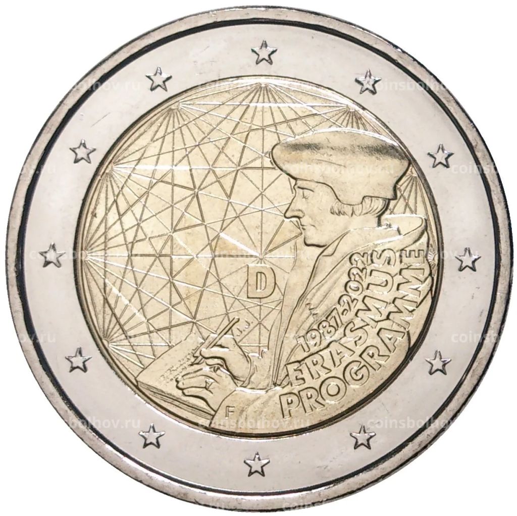 2 евро 2022 года F Германия 35 лет программе Эразмус