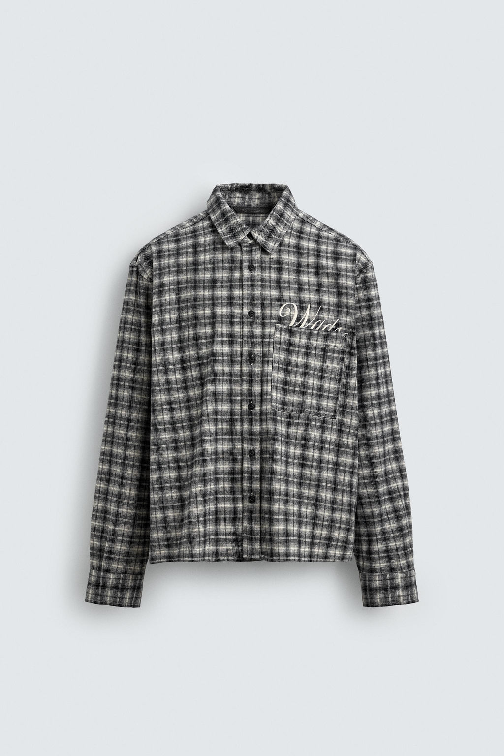 EMBROIDERED CHECK FLANNEL SHIRT - Zara фото 7