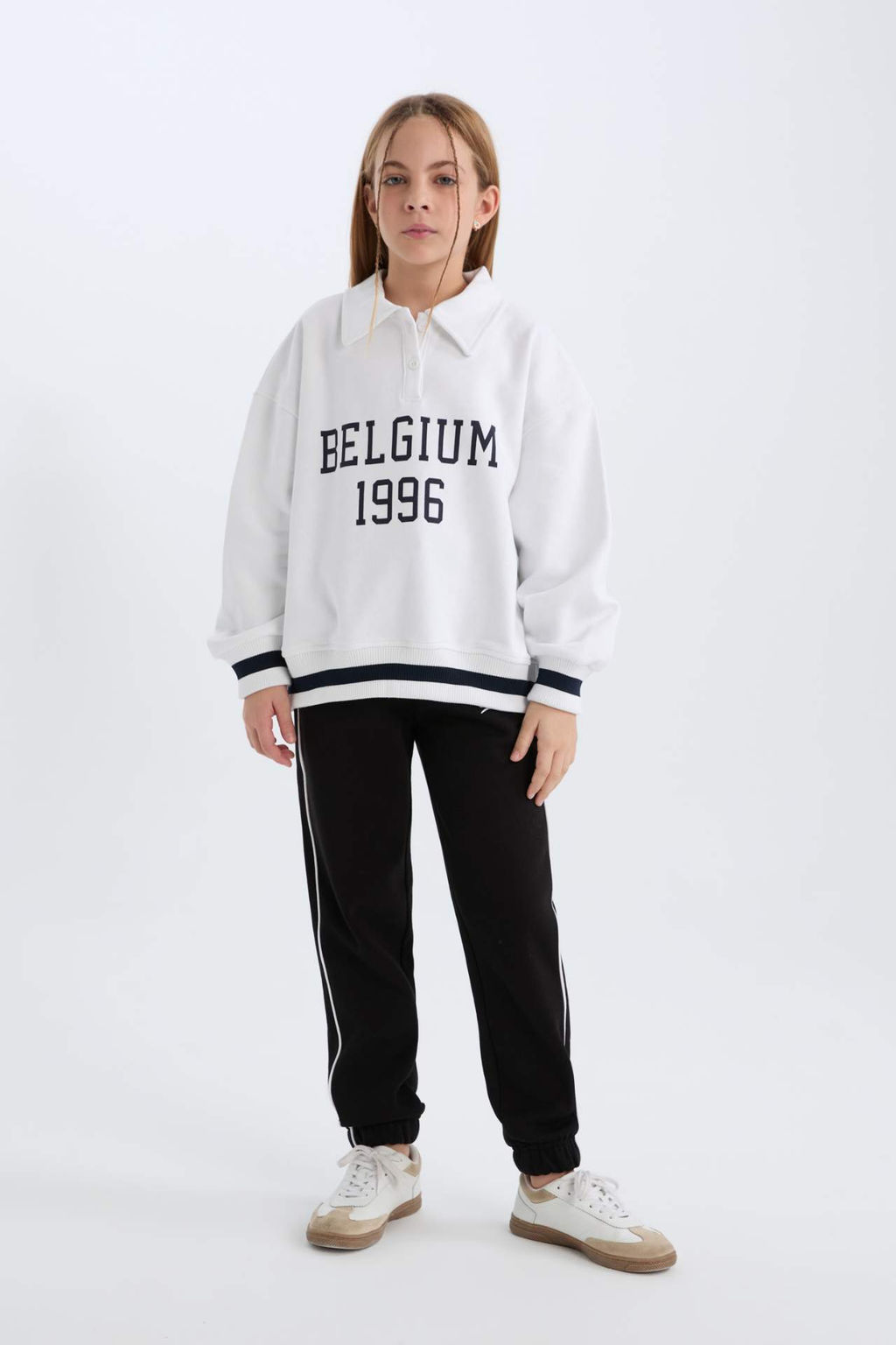 K?z Cocuk Beli Lastikli Bask?l? Pamuklu Jogger Esofman Alt? - Defacto фото 2