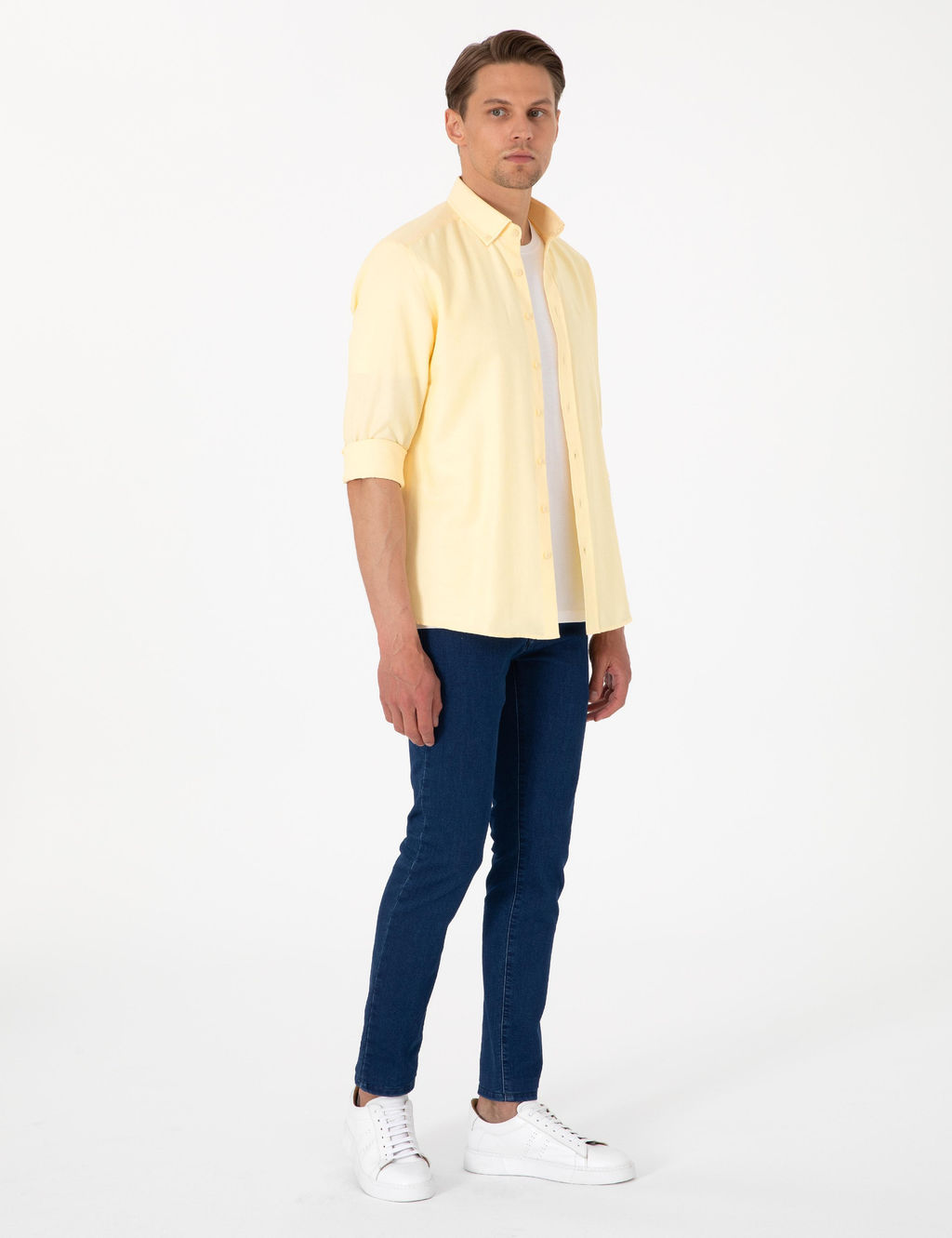 Sar_ Oxford Slim Fit Kolay _t_lenebilir G_mlek - Pierre cardin фото 4