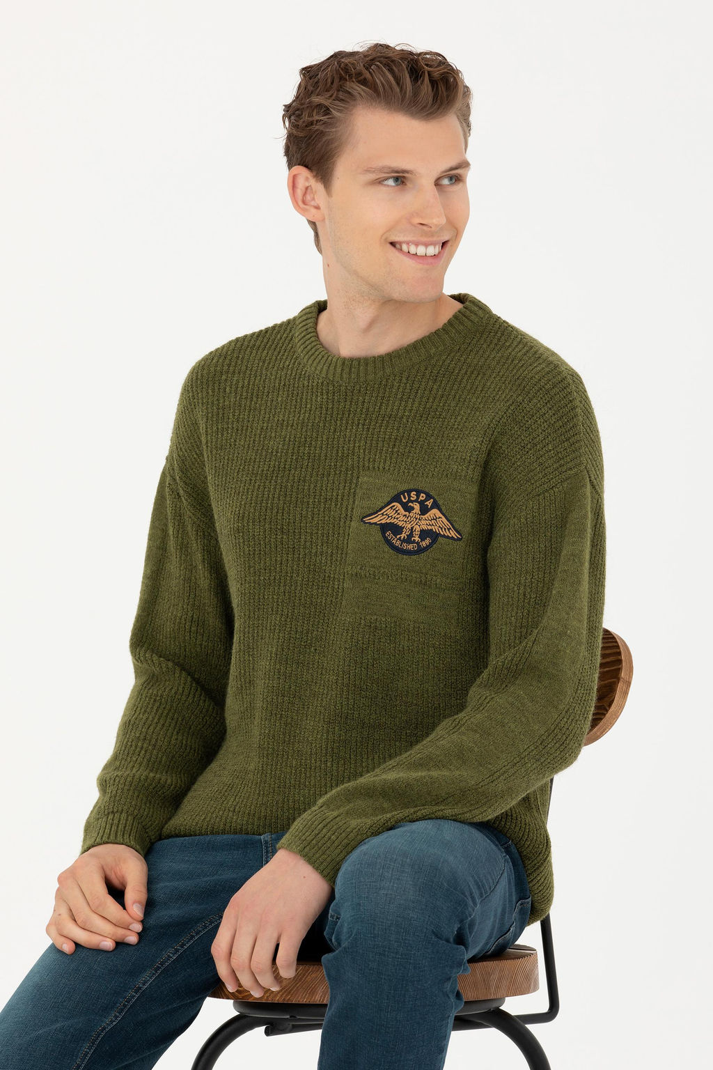 Мужской свитер цвета хаки - U.s. polo assn фото 15