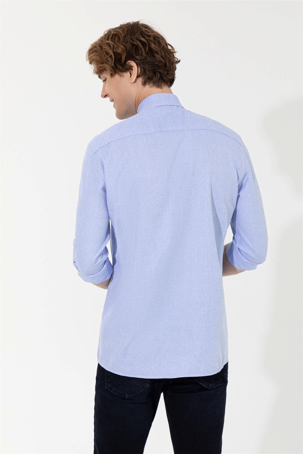 U. S. Polo Assn Мужская синяя рубашка с длинным рукавом - U.s. polo assn фото 11