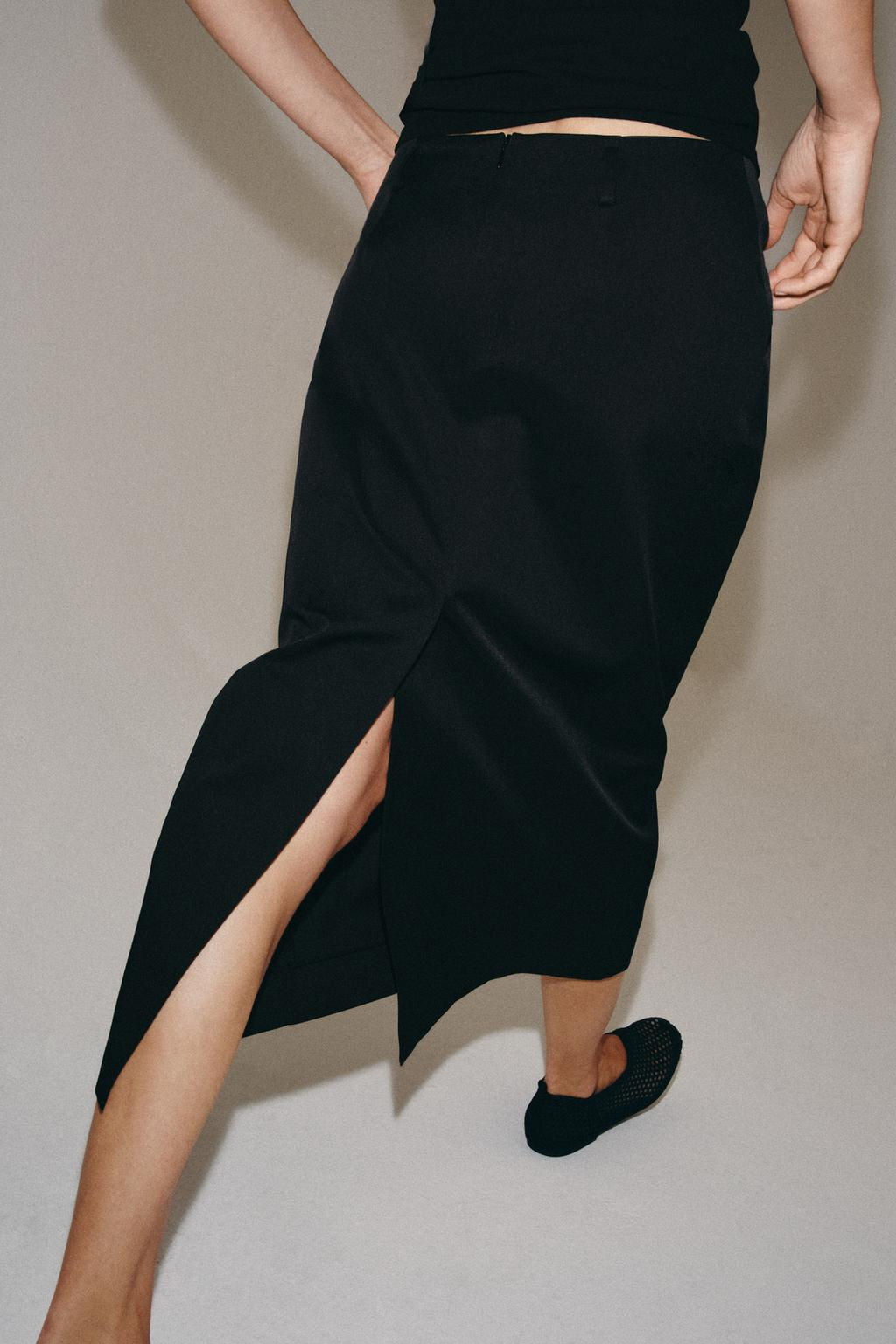 ZW COLLECTION VENTED MIDI SKIRT - Zara фото 3
