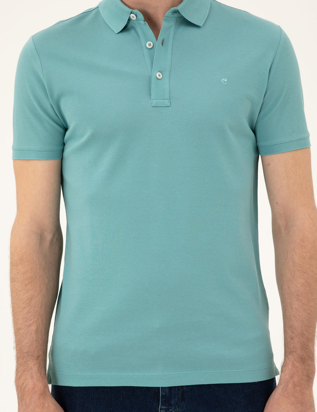 Базовая футболка приталенного кроя мятного меланжа - Cacharel фото 6