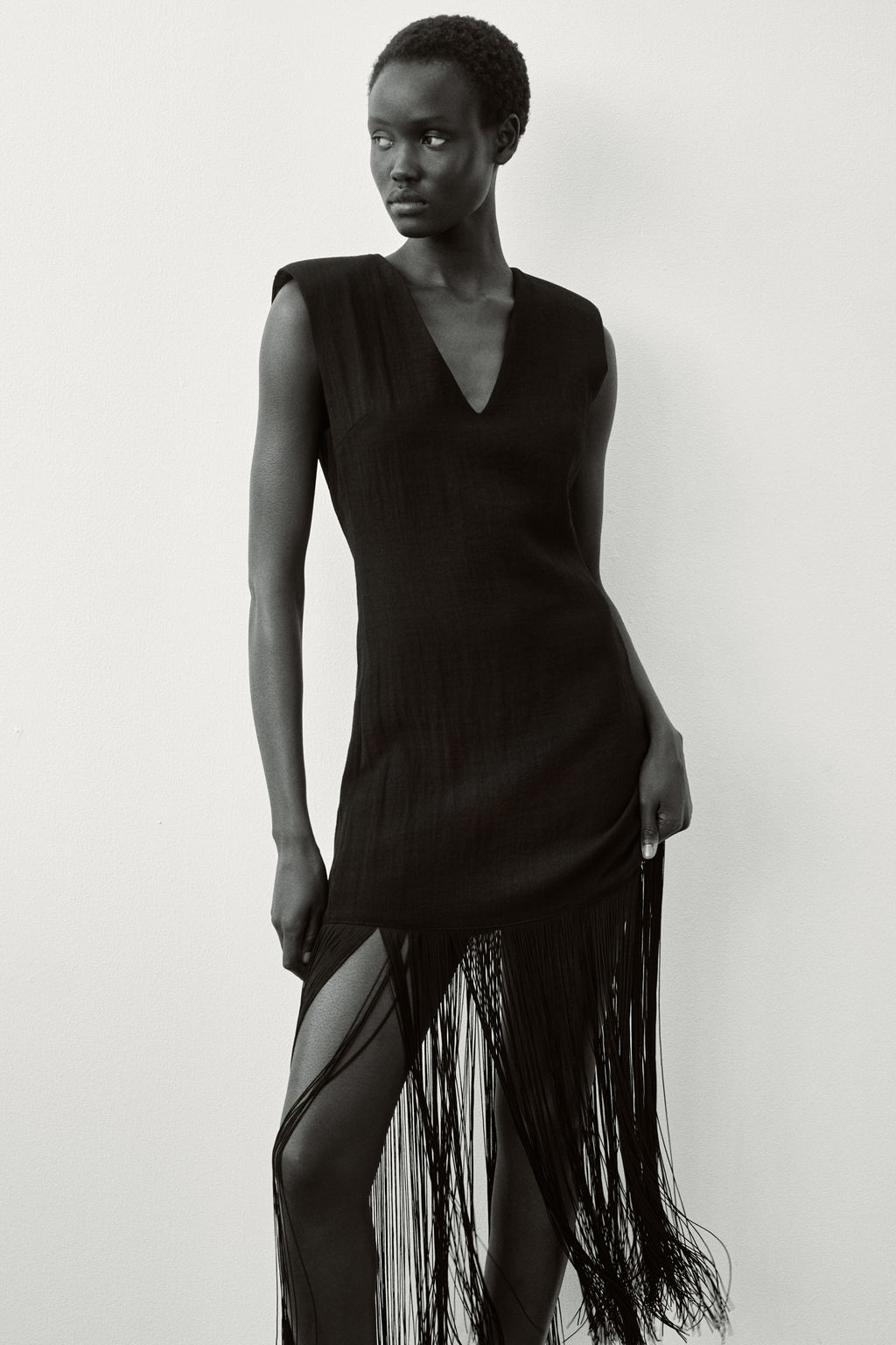 Vestido con hombreras y flecos - H&m фото 6