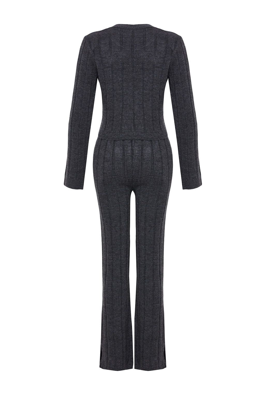 Antrasit Crop Yumusak Dokulu Triko Alt-Ust Tak?m TWOAW25AU00038 - Trendyolmilla фото 7