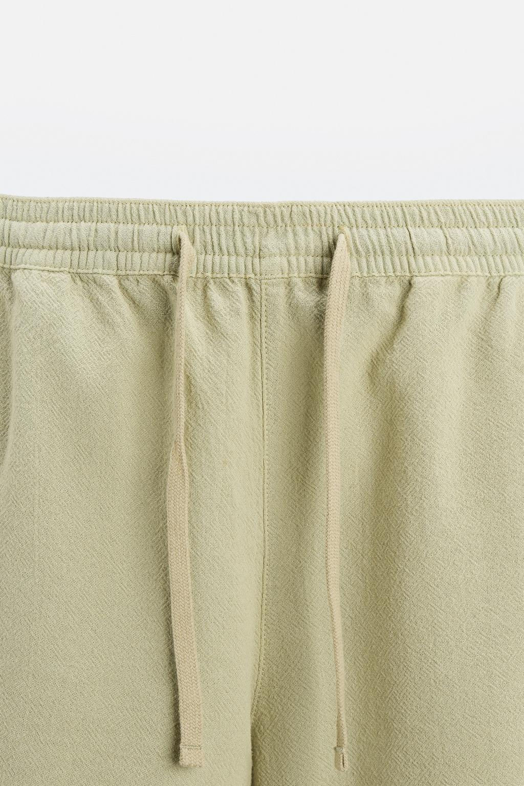 EMBROIDERED TEXTURED BERMUDA SHORTS - Zara фото 8