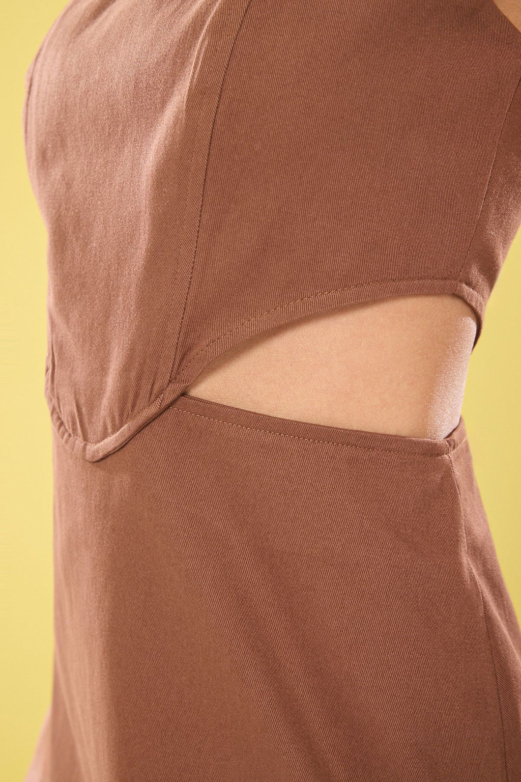 TRENDYOLMILLA Haki A-Kesim Mini Pamuklu Pencere/Cut Out Detayl? Detayl? Kare Yaka Dokuma Elbise TWOSS23EL00596  фото 35