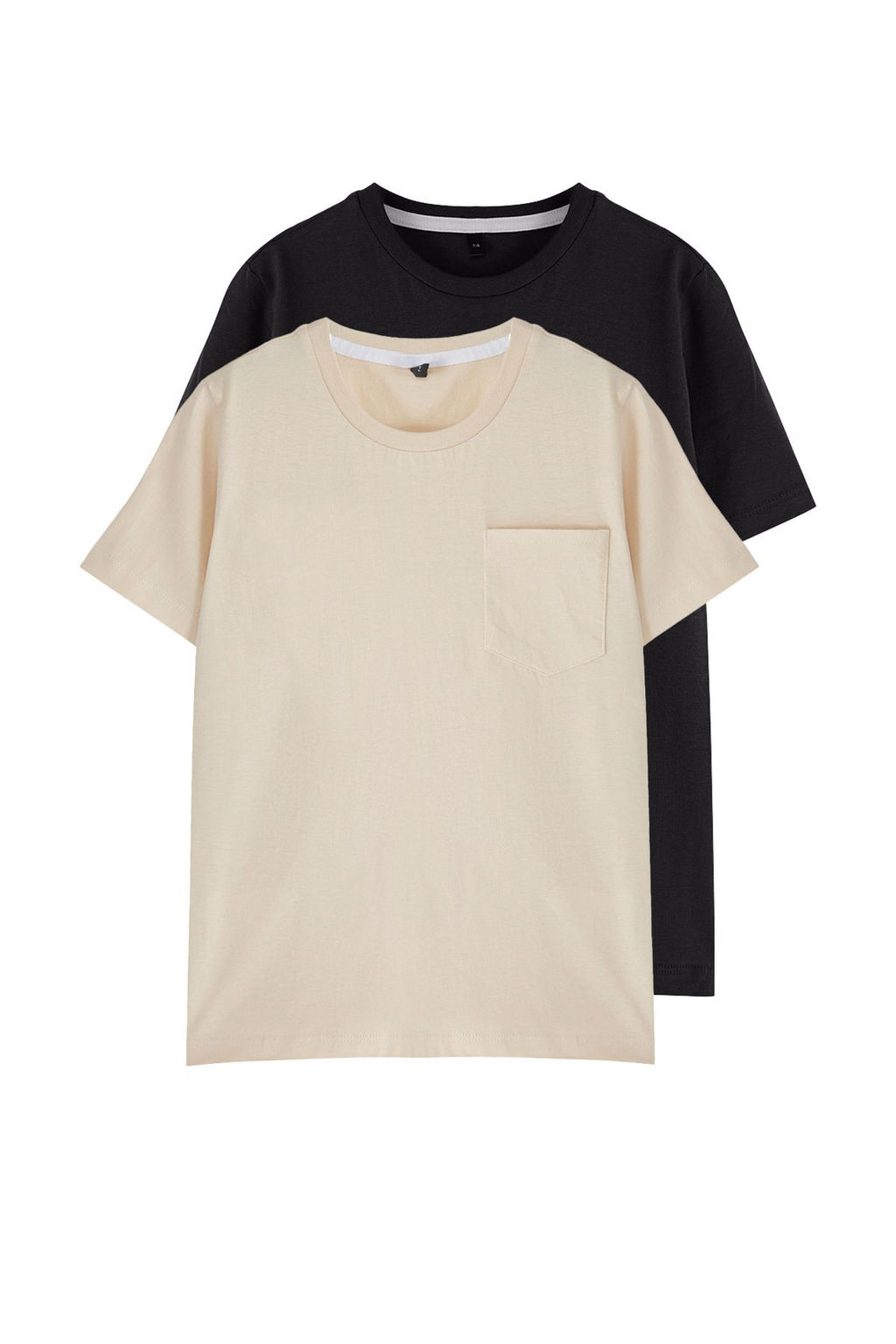 Siyah-Bej 2li Erkek Cocuk %100 Pamuk Basic K?sa Kol Orme T-Shirt TKDSS25TS00018 - Trendyolmilla фото 4