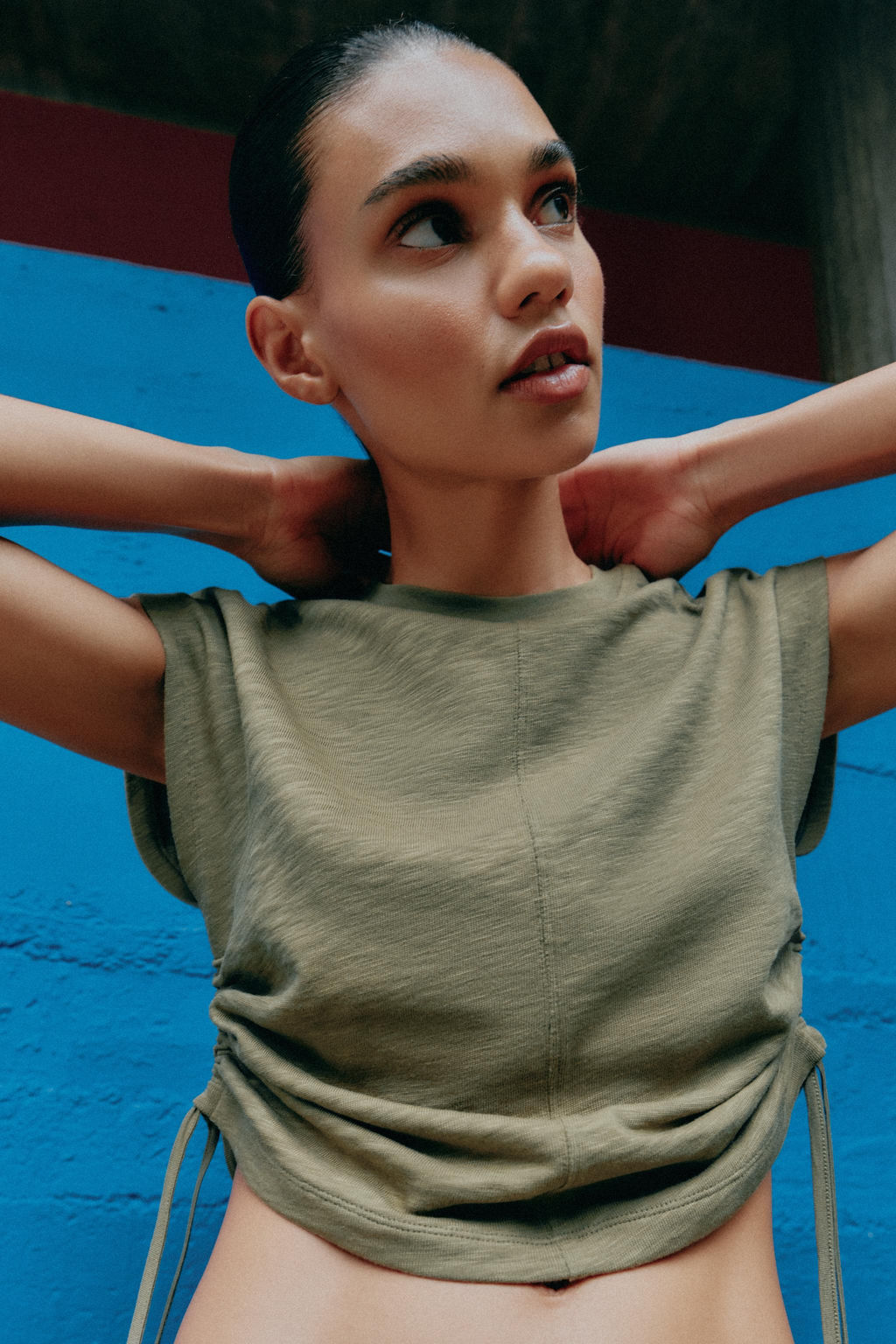 CAMISETA R?STICA FRUNCES / Khaki