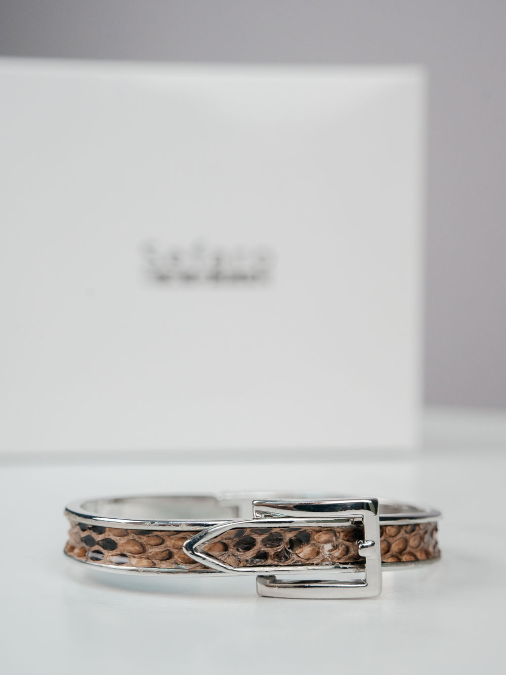 Браслет Sefaro из кожи питона бежевый  фото 2