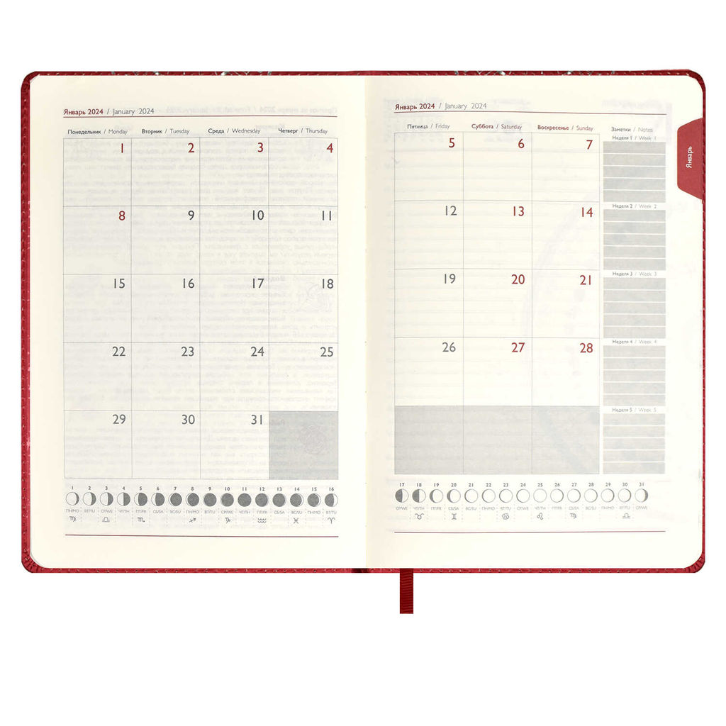 Ежедневник датированный 2024 ESCALADA, АСТРОЛОГИЧЕСКИЙ, А5, 200 л., арт. 63730/ 15 СОФТ-ТАЧ МЕТАЛЛИК КРАСНЫЙ  фото 19