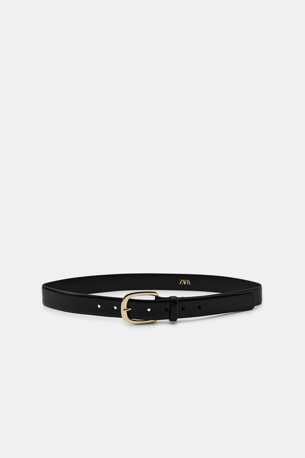 100% LEATHER BELT WITH SQUARE BUCKLE - Zara фото 2