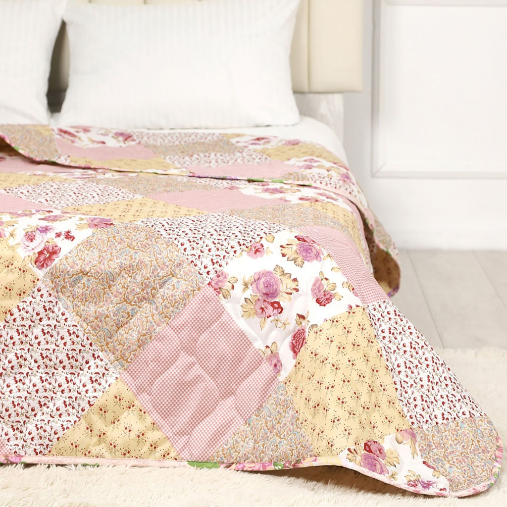 АРТ 044 Покрывало (микрофайбер) 180*210 "Розовый пэчворк"