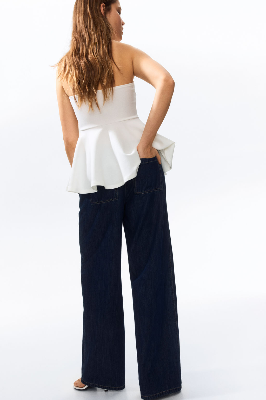 Pantal?n denim con cintura el?stica - H&m фото 7
