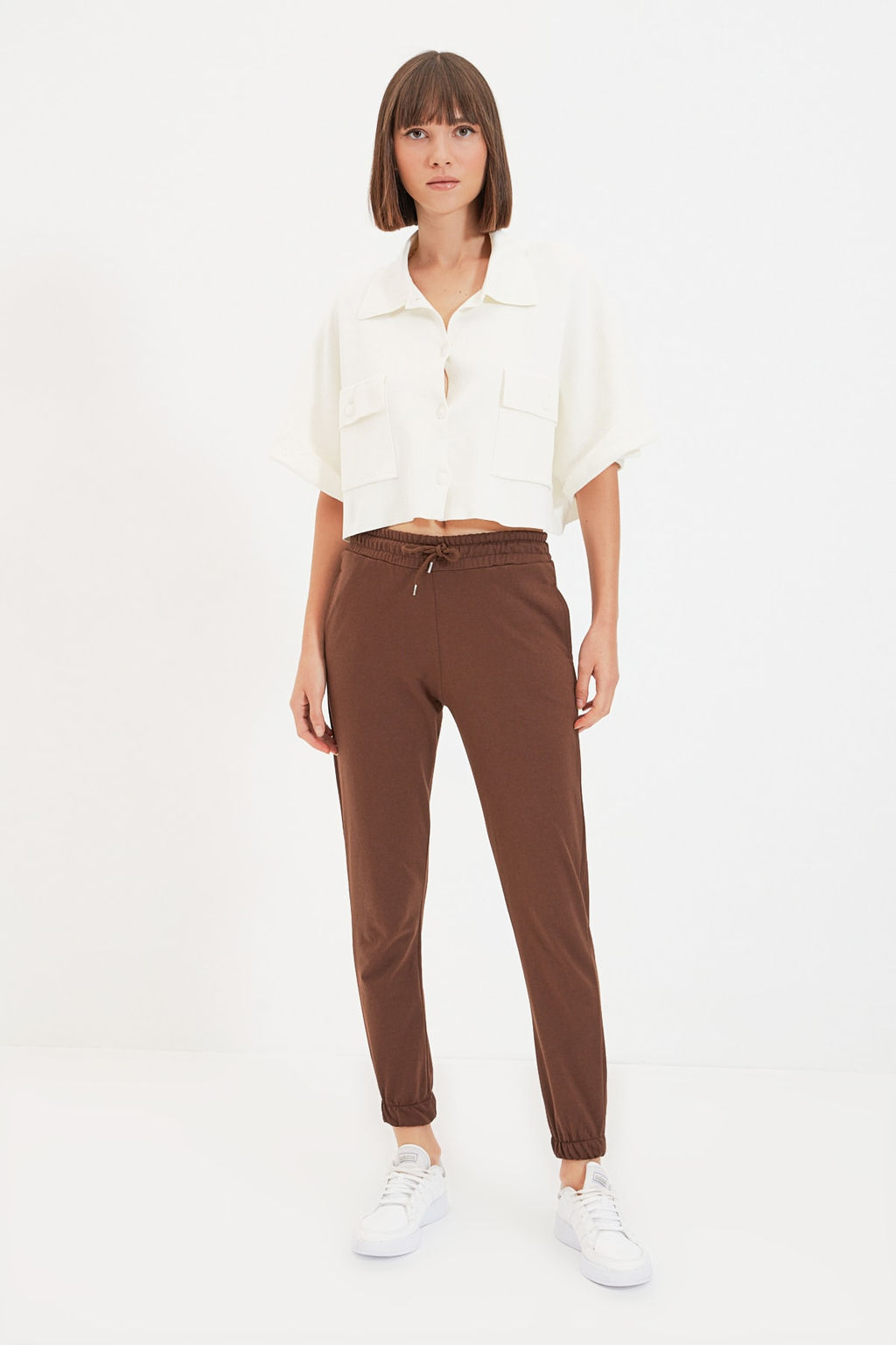 Kahverengi Basic Jogger Ince Orme Esofman Alt? Pantolon TWOAW21EA0194