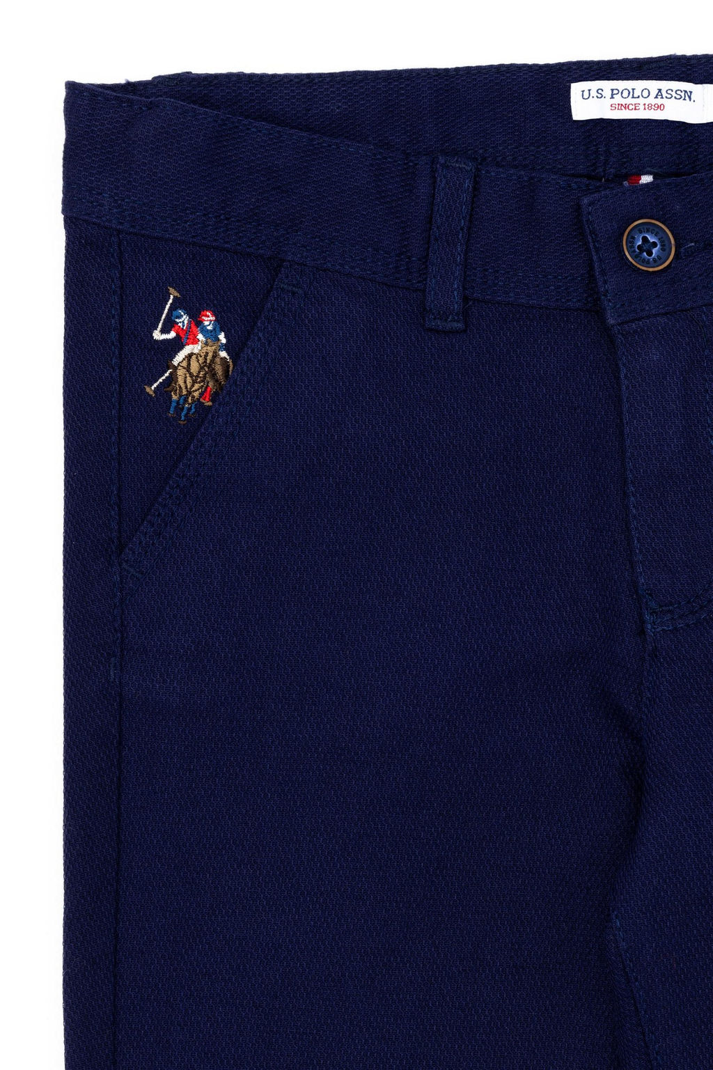 Темно-синие брюки из плотной ткани для мальчика - U.s. polo assn фото 4