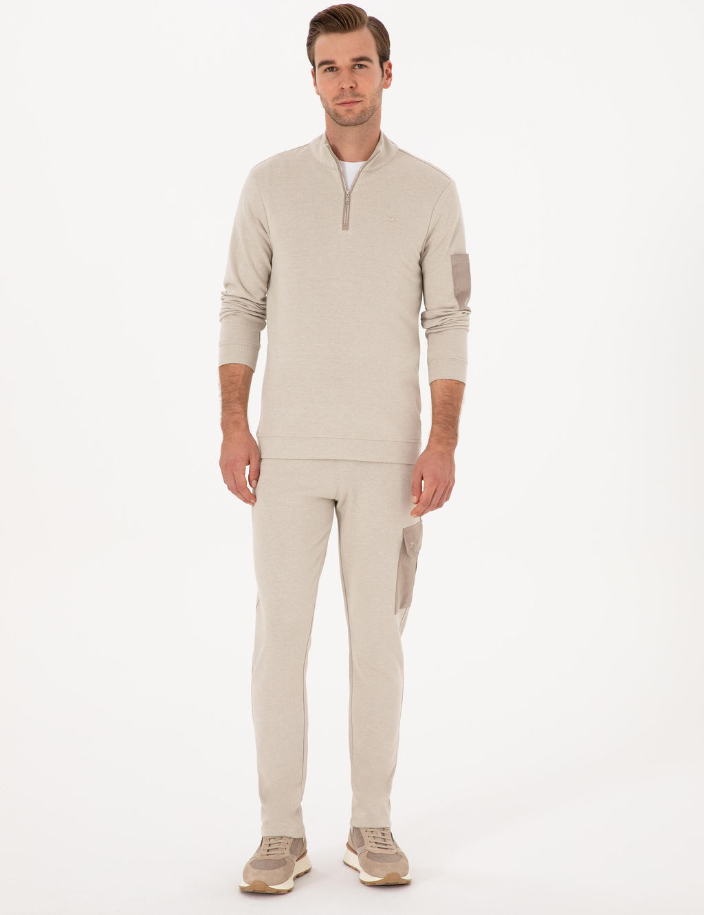 Bej Regular Fit Sweatshirt - Cacharel фото 4