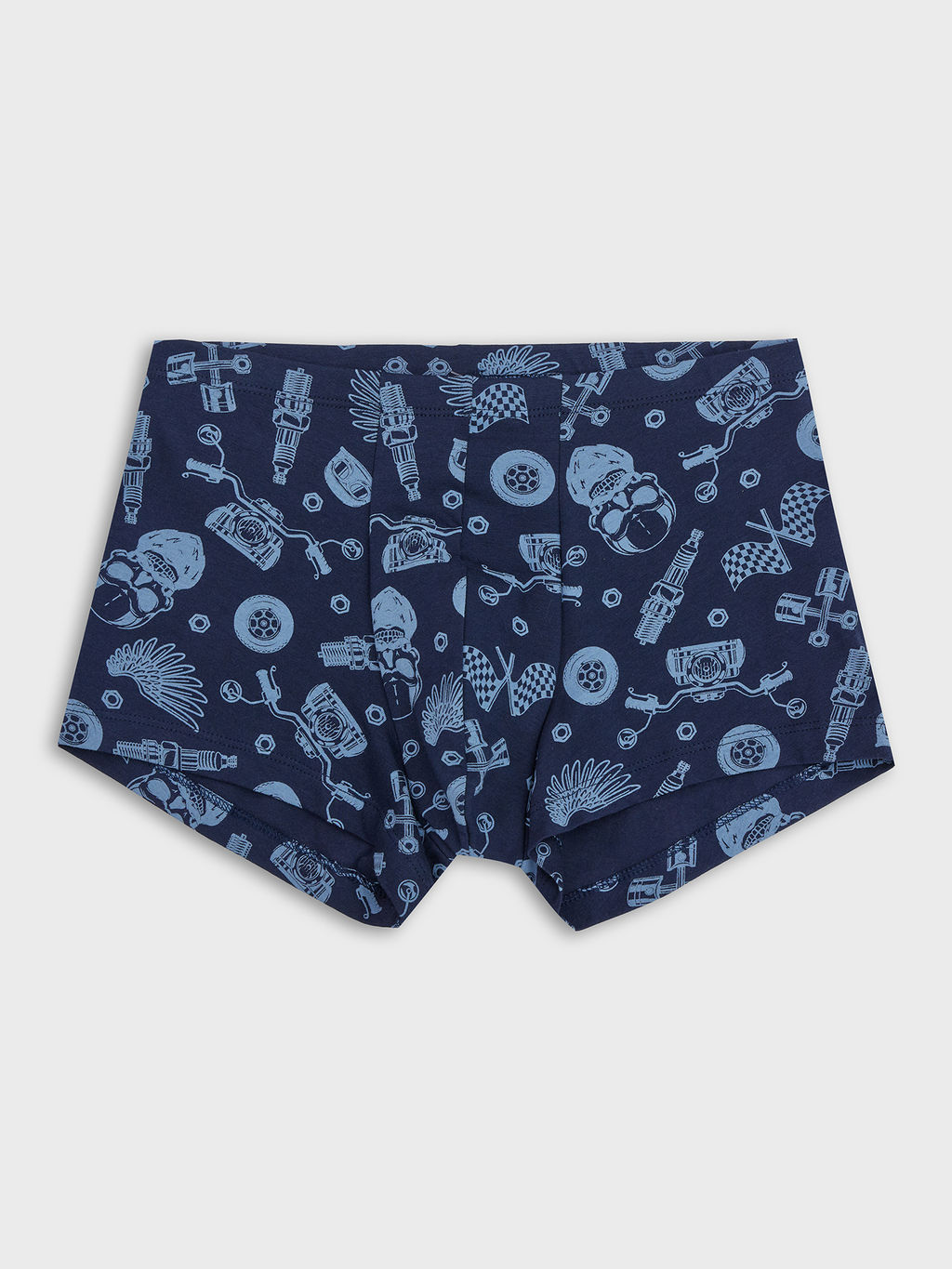 Цена за 2 штуки! ТРУСЫ МУЖСКИЕ мотодетали на глубоком синем 411216